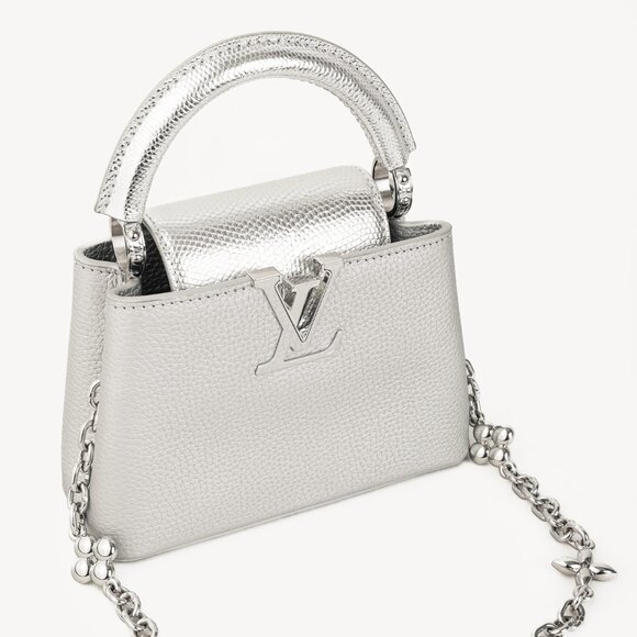 Louis Vuitton Varanus Salvator Lizard Flower Chain Capucines Mini Silver - Picture 7 of 15